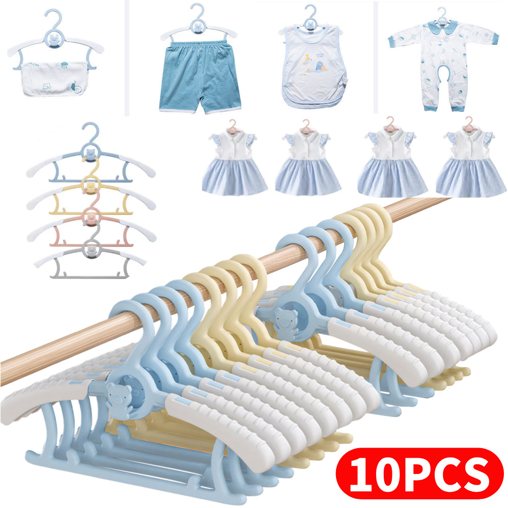 Baby Nursery Uniform - 10個入り 伸縮式ベビー服ハンガー 子供服乾燥ラック 幼児用パンツハンガー 子供用コートハンガー 女の子