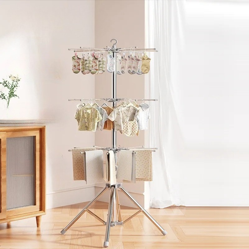 Baby Nursery Uniform - ベビー服乾燥ラック - 折りたたみ式屋内/屋外ランドリーオーガナイザー、32ピン付き、保育園およびバルコニー用の特別な幼児用衣類ハンガー
