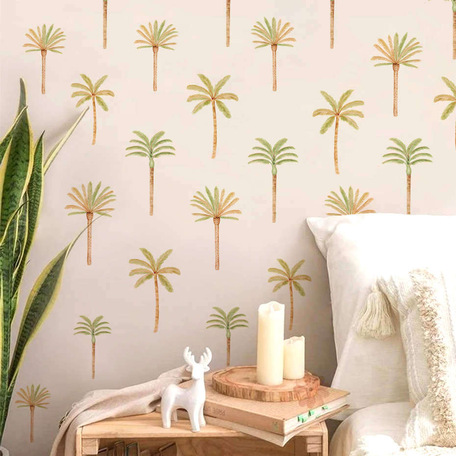ヤシの木の自由奔放に生きるスタイルのウォールステッカー,ビニ - Baby Nursery Vinyl Wall Stickers のレビューと価格