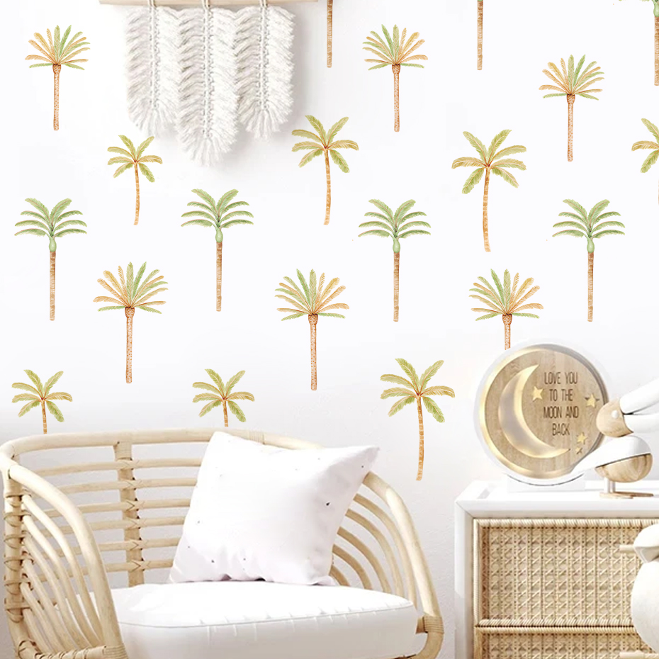 ヤシの木の自由奔放に生きるスタイルのウォールステッカー,ビニ - Baby Nursery Vinyl Wall Stickers のレビューと価格