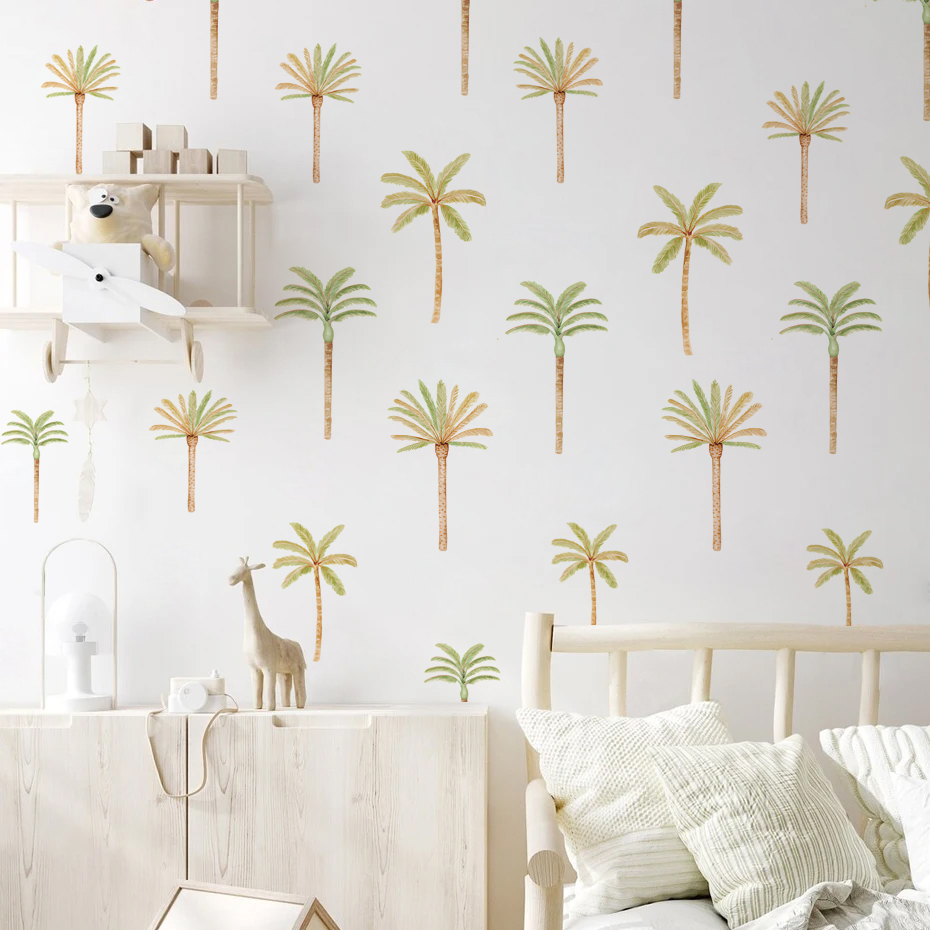 ヤシの木の自由奔放に生きるスタイルのウォールステッカー,ビニ - Baby Nursery Vinyl Wall Stickers のレビューと価格