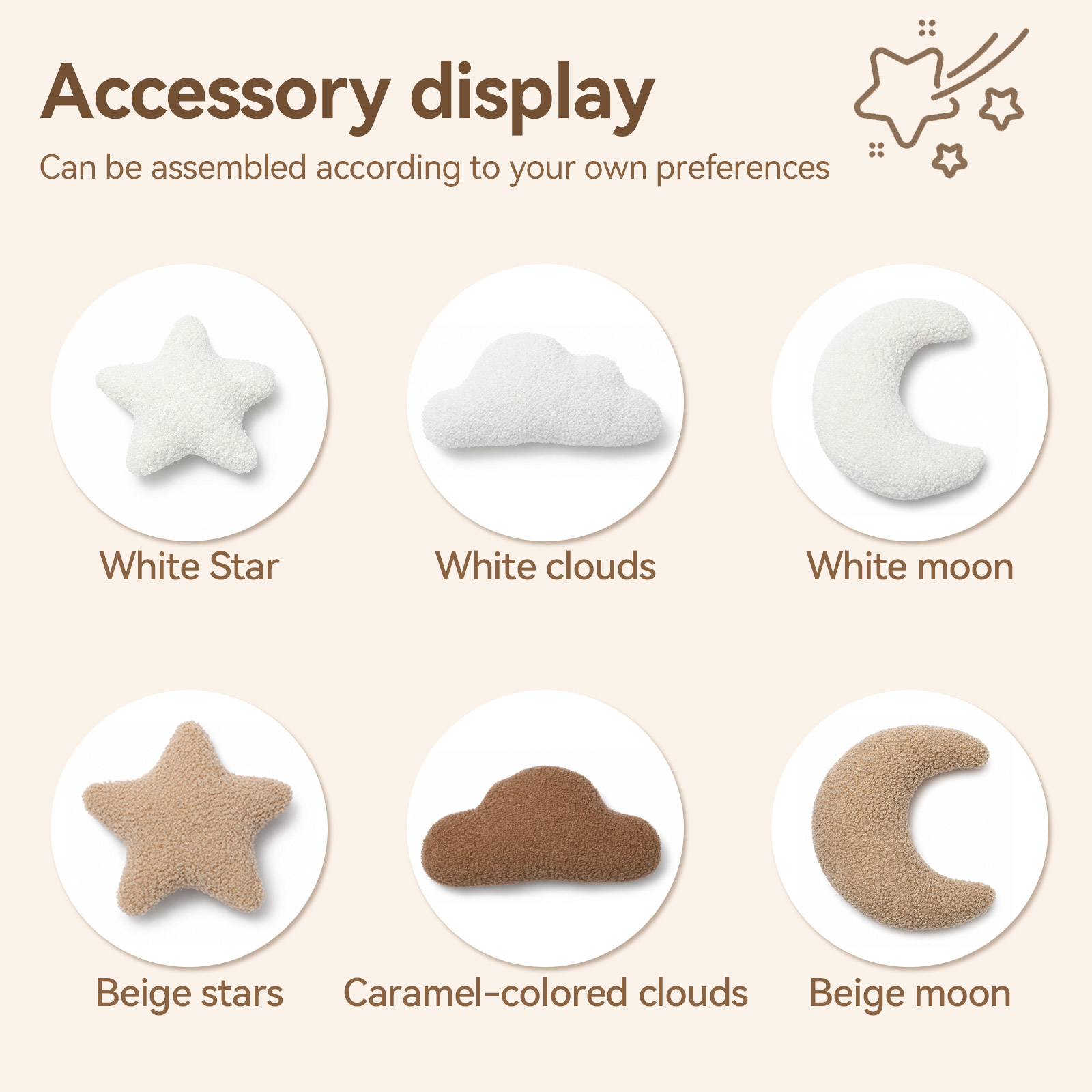 3D立体ぬいぐるみの壁飾りセット。雲、星、月のモチーフで、ベ - Baby Nursery Accent Wall のレビューと価格