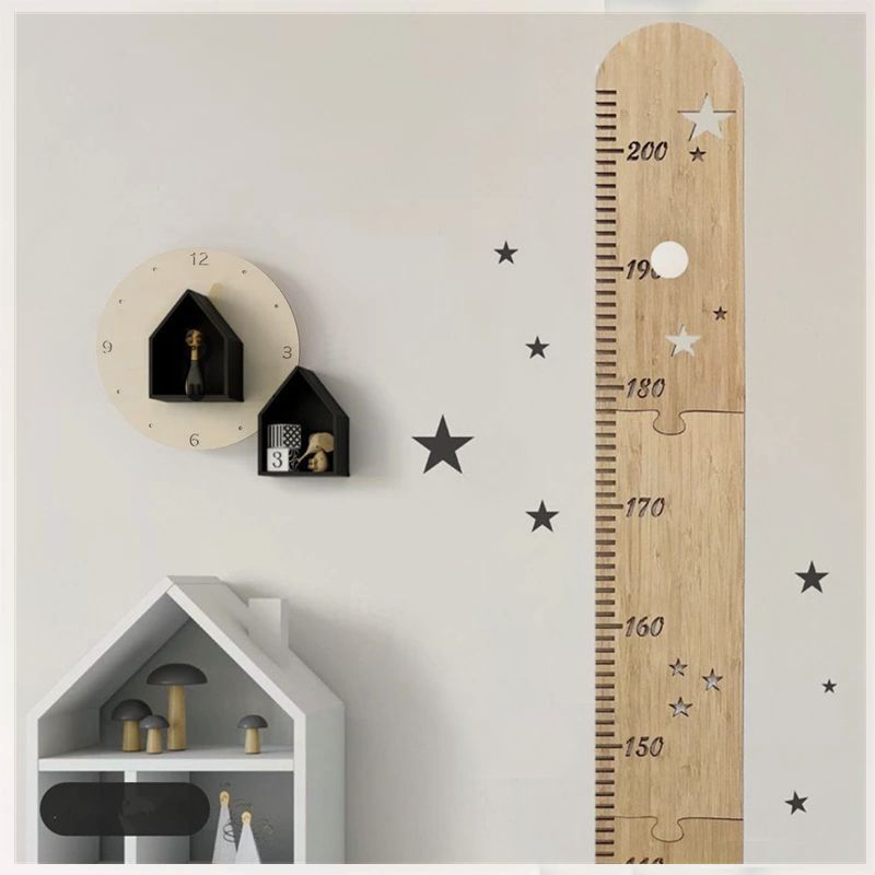 5 枚北欧木製子供の身長成長チャート定規ベビー子供身長ゲージ - Baby Nursery Wall Decals のレビューと価格