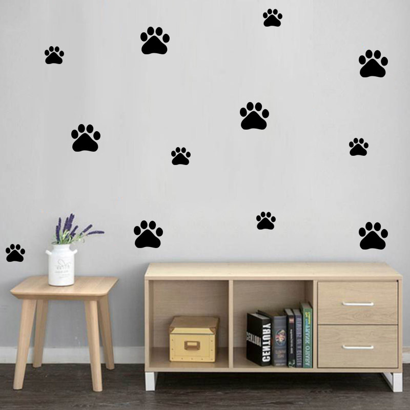 漫画の犬猫ウォーキング足跡壁ステッカー子供の部屋のためペット - Baby Nursery Wall Decals のレビューと価格