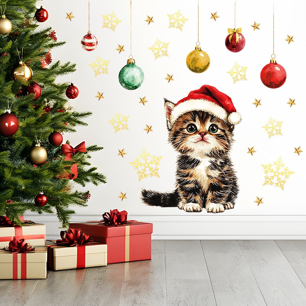 かわいいクリスマスペットウォールステッカーリムーバブルビニー - Baby Nursery Vinyl Wall Stickers のレビューと価格