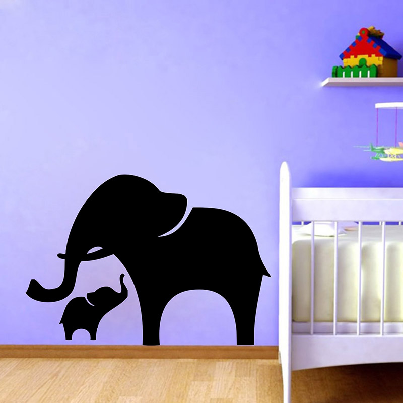 象のビニールの壁のステッカー,ママと赤ちゃんの象,芸術の装飾 - Baby Nursery Vinyl Wall Stickers のレビューと価格