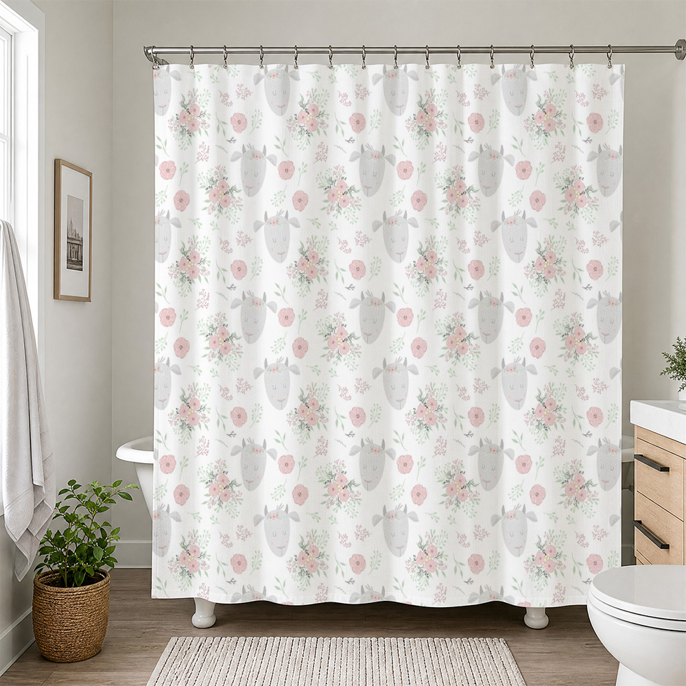かわいい花柄のベビーシャワーカーテンライナー 防水バスルーム - Baby Nursery Accent Wall のレビューと価格
