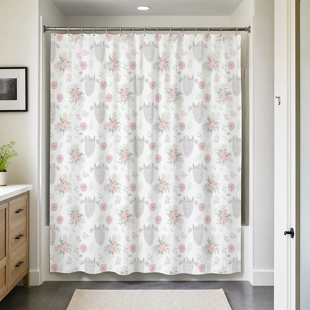かわいい花柄のベビーシャワーカーテンライナー 防水バスルーム - Baby Nursery Accent Wall のレビューと価格