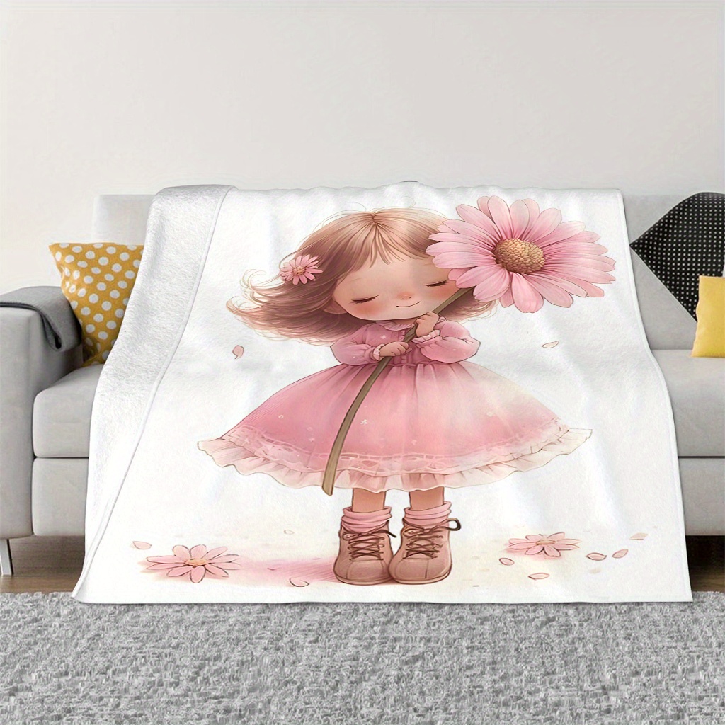 甘い花柄の漫画の女の子ブランケットスロー 赤ちゃん保育園の装 - Baby Nursery Girl Ideas のレビューと価格