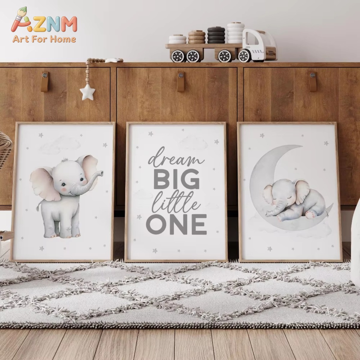 AZNM 象保育園プリントセットニュートラルベビールーム装飾 - Baby Nursery Elephant Theme のレビューと価格