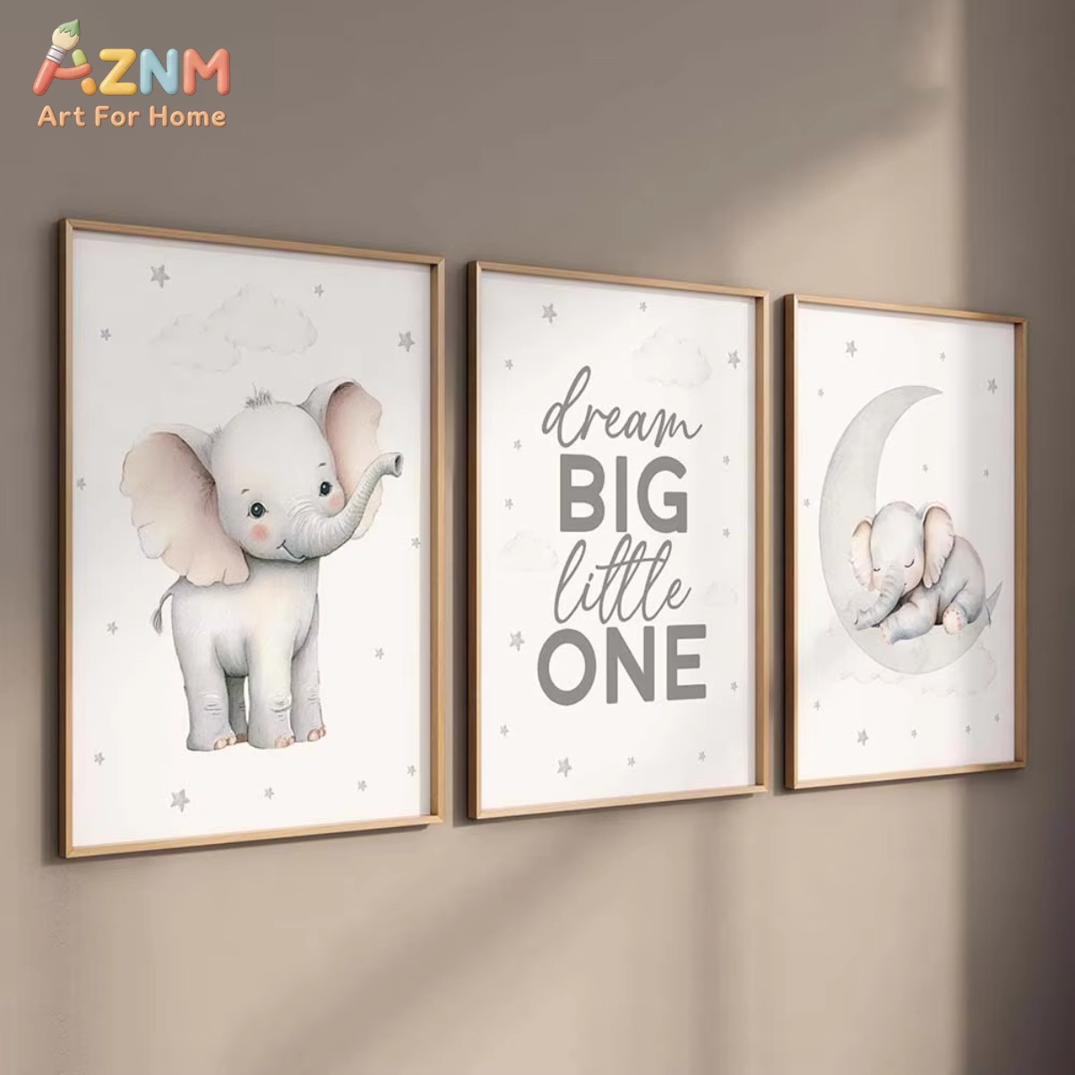 AZNM 象保育園プリントセットニュートラルベビールーム装飾 - Baby Nursery Elephant Theme のレビューと価格