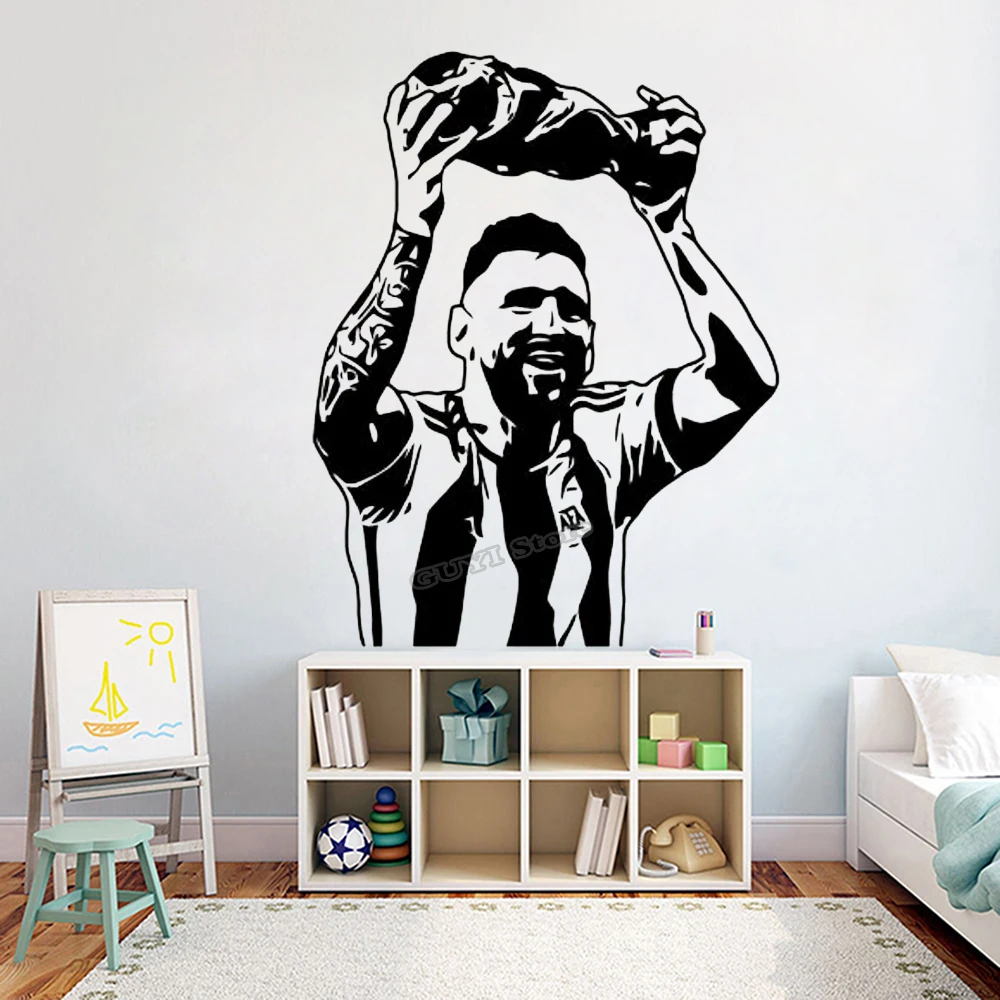 メッシ ウォール ステッカー ビニール デカール サッカー  - Baby Nursery Wall Decals のレビューと価格
