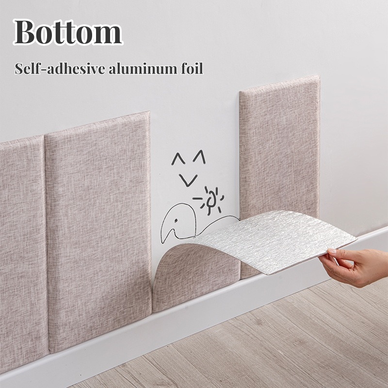 リネン生地3Dウォールステッカー、衝突防止、剥がして貼るだけ - Baby Nursery Wall Decals のレビューと価格