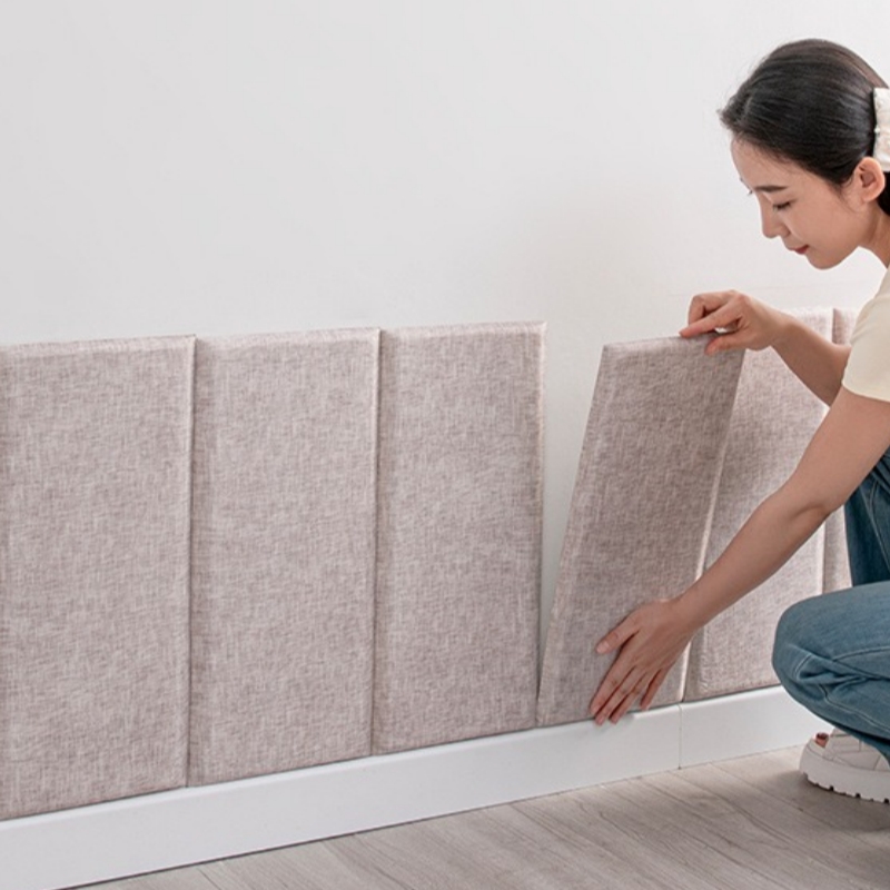 リネン生地3Dウォールステッカー、衝突防止、剥がして貼るだけ - Baby Nursery Wall Decals のレビューと価格