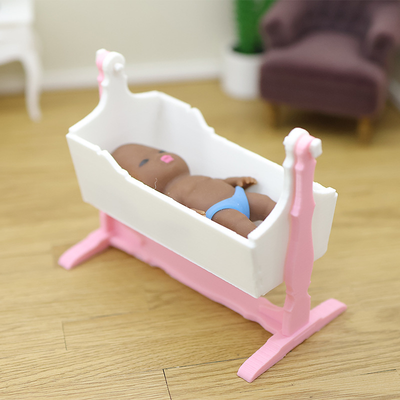 ミニベビークレードルロッキングベッドミニチュア、ドールハウス - Baby Nursery Layout のレビューと価格