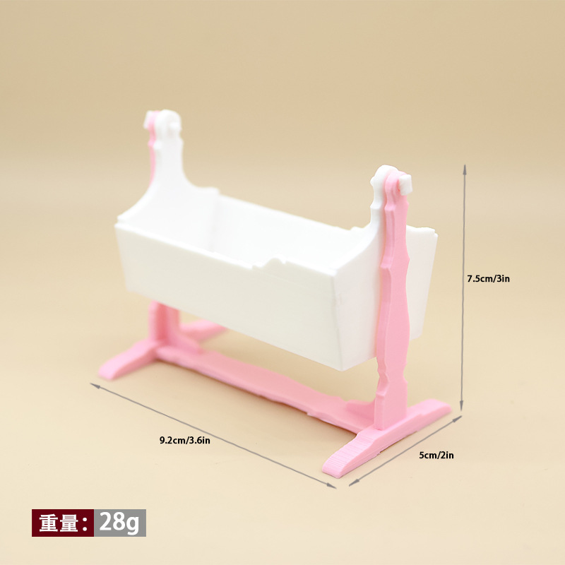ミニベビークレードルロッキングベッドミニチュア、ドールハウス - Baby Nursery Layout のレビューと価格