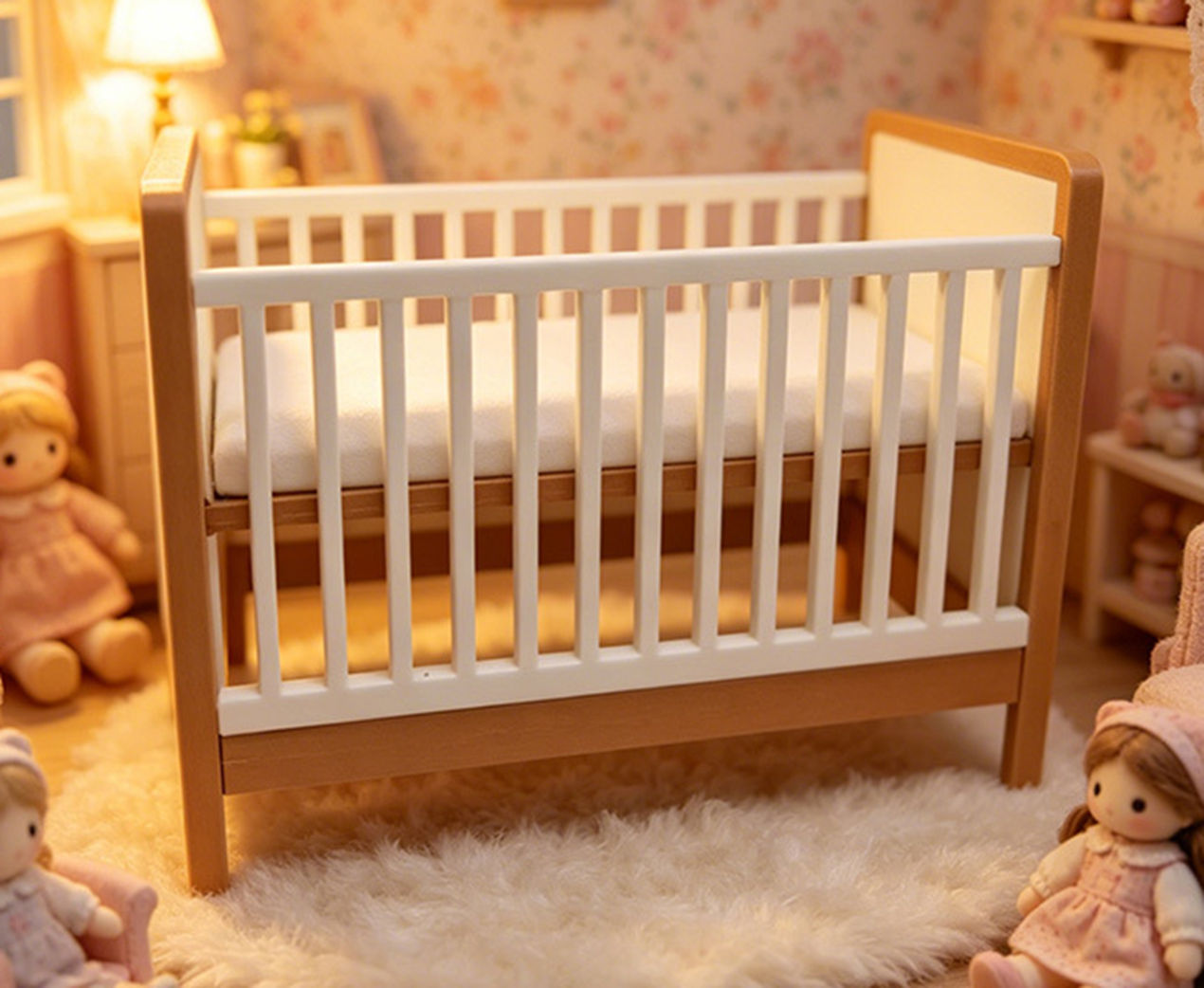 ミニプラスチックベビーベッド、ドールハウス保育園家具アクセサ - Baby Nursery Layout のレビューと価格