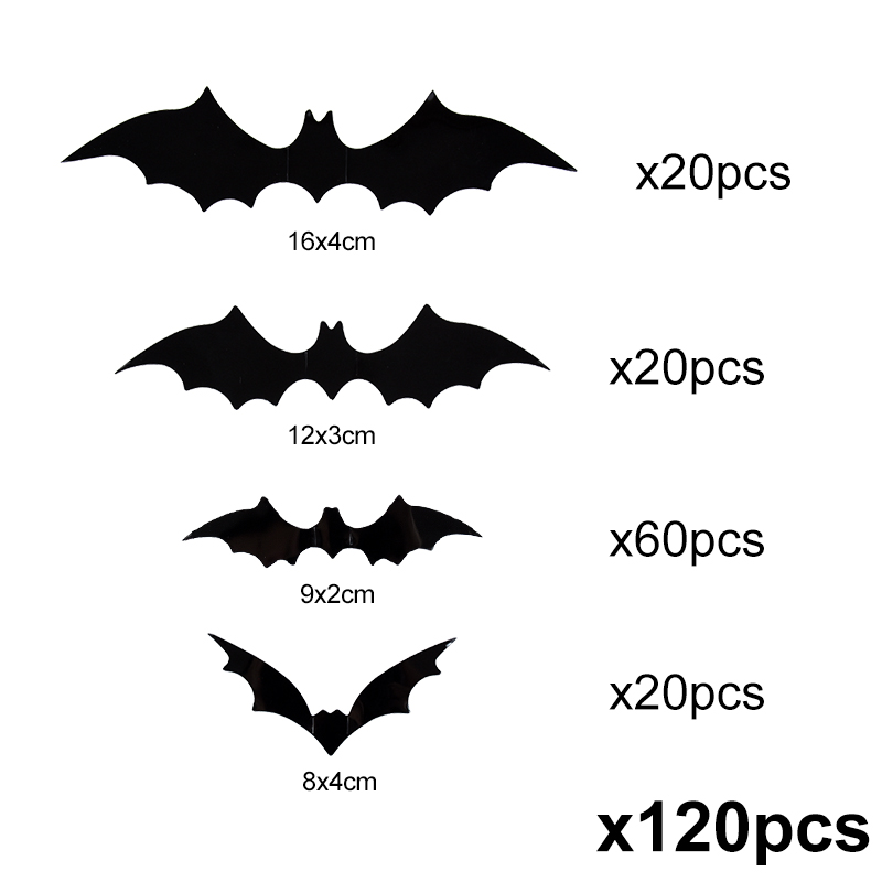 3Dブラックバットウォールステッカー,ハロウィーンパーティー - Baby Nursery Wall Decals のレビューと価格