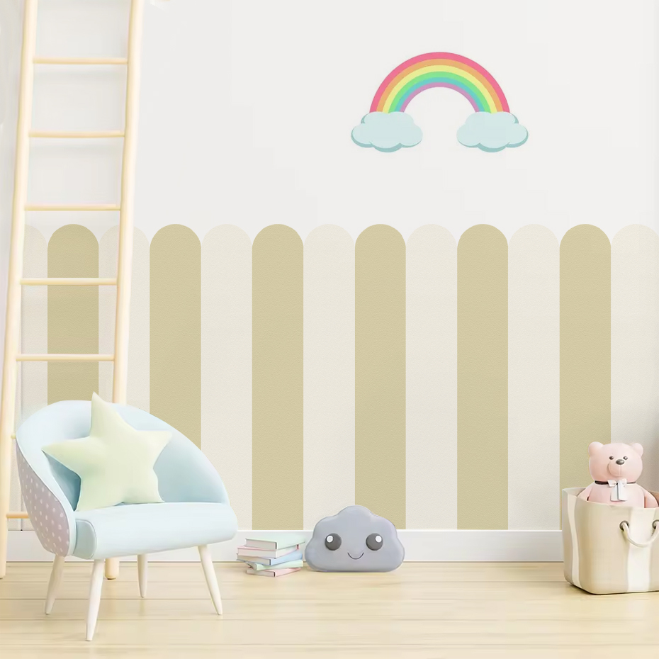 マルチカラー縦ストライプアーク壁紙保育園子供壁アートキッズル - Baby Nursery Wall Decals のレビューと価格